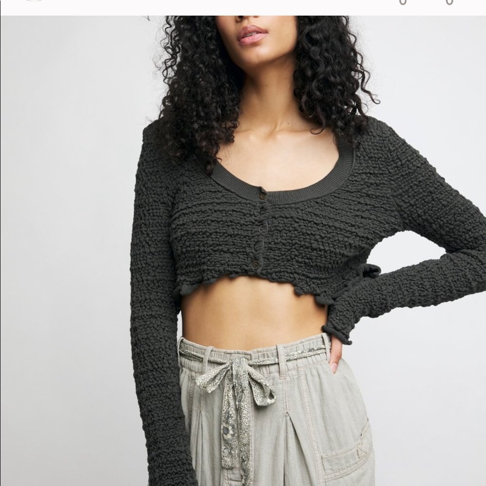 NWT Free People Cropped Rose Hip Cardigan S